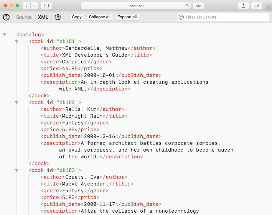 Screenshot of the extension running in Safari